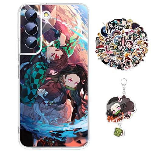 Demon -Slayer Hülle für Samsung Galaxy S20 Ultra Anime Handyhülle [Mit Schlüsselbund und 50pcs Aufkleber] Cartoons Transparent Silikon Case Hülle für Samsung Galaxy S20 Ultra von Staremeplz