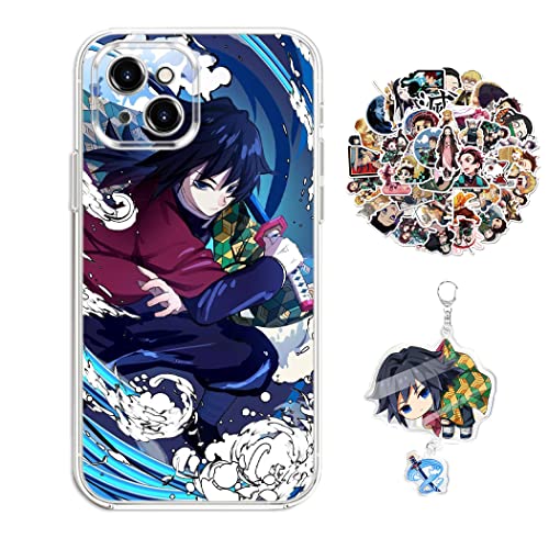 Demon -Slayer Hülle für iPhone 11 Anime Giyuu Handyhülle [Mit Schlüsselbund und 50pcs Aufkleber] Cartoons Transparent Silikon Case Hülle für iPhone 11 von Staremeplz