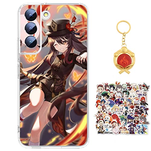 Genshin Impact Hülle für Samsung Galaxy S9 Anime Spiel Hu tao Handyhülle [Mit Schlüsselbund und 50pcs Aufkleber] Cartoons Transparent Silikon Case Hülle für Samsung Galaxy S9 von Staremeplz