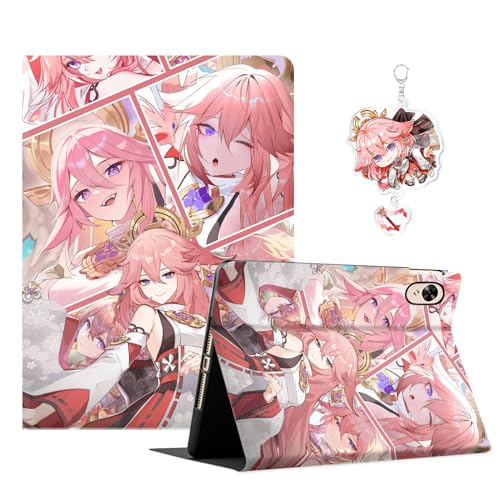 Genshin Impact Hülle für iPad 10 Generation Anime Spiel Genshin Impact Cartoons Schutzhülle mit Ständer Funktion und Auto Schlaf/Wachen [Mit Schlüsselbund] von Staremeplz