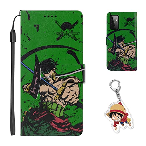 Hülle für Samsung Galaxy A41 One -Piece Anime Handyhülle [Mit Luffy/Zoro Schlüsselbund] Cartoons Leder Schutzhülle Case Hülle für Samsung Galaxy A41 von Staremeplz