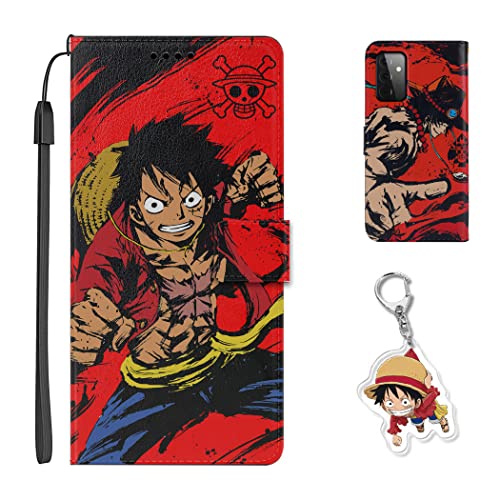 Hülle für Samsung Galaxy S10 Plus One -Piece Anime Handyhülle [Mit Luffy/Zoro Schlüsselbund] Cartoons Leder Schutzhülle Case Hülle für Samsung Galaxy S10 Plus von Staremeplz