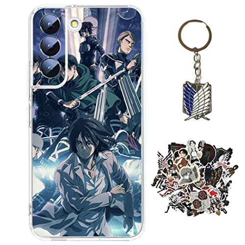 Staremeplz Attack -on Titan Hülle für Samsung Galaxy A71 4G Anime Handyhülle [Mit Schlüsselbund und 50pcs Aufkleber] Cartoons Transparent Silikon Case Hülle für Samsung Galaxy A71 4G von Staremeplz