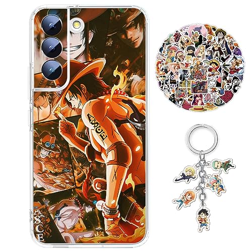 Staremeplz One -Piece Hülle für Samsung Galaxy A34 5G Anime Giyuu Handyhülle [Mit Schlüsselbund und 50pcs Aufkleber] Cartoons Transparent Silikon Case Hülle für Samsung Galaxy A34 5G von Staremeplz