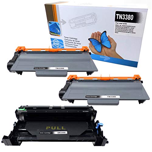 2X Toner + 1x Trommel kompatibel für Brother HL-5450DN HL-5450DNT HL-5440D DCP-8250DN MFC-8510DN 8950DWT - TN-3380, DR-3300 - Schwarz von Starlet24