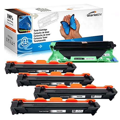 4 Toner + 1 Trommel kompatibel zu TN-1050 TN1050 für Brother DCP-1510 DCP-1610W DCP-1612W DCP-1512 für MFC-1910W MFC-1810 HL-1110 HL-1212W HL-1210W HL-1112 von Starlet24