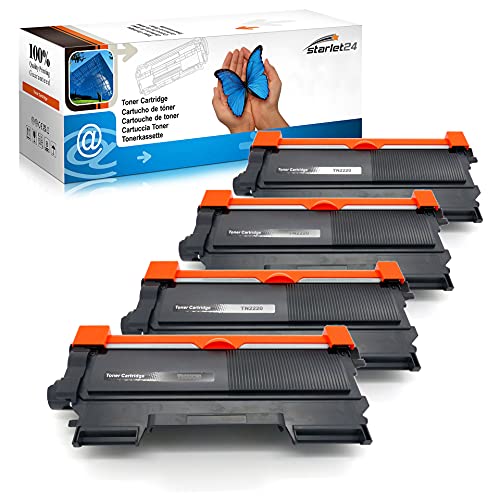 4x Toner kompatibel zu Brother TN2220 für DCP-7055 DCP-7060D MFC-7360N MFC-7460DN 7860DW HL-2130 HL-2240 HL-2240D HL-2250DN HL-2270DW FAX-2840 FAX-2940 von Starlet24