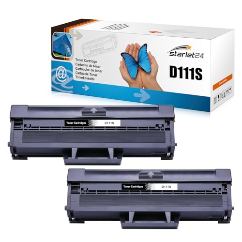 Starlet24 2X MLT-D111S Toner Kompatibel für Samsung MLT-D111S MLT-D111L als Ersatz für Xpress SL-M2070 M2070W M2026W M2026 M2020 M2070FW M2022W M2022 M2020W M2070F (Schwarz) von Starlet24