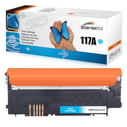 Starlet24 1x 117A Toner Cyan Kompatibel für HP 117A Toner Set Cyan als Ersatz für Color Laser MFP 178nwg 179fwg 179fnw 150nw 150a 178nw,W2071A von Starlet24