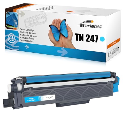 Starlet24 1x TN247 Cyan Toner Kompatibel für Brother TN-247 TN-243 Cyan Toner für Brother MFC-L3710CW MFC-L3730CDN Toner MFC-L3750CDW MFC-L3770CDW DCP-L3550CDW DCP-L3510CDW HL-L3230CDW von Starlet24