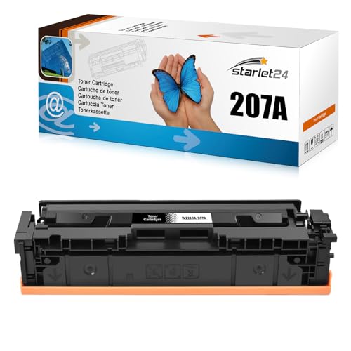 Starlet24 207A Toner W2210A Kompatibel für HP 207A 207X Schwarz Mit Chip W2210A W2210X Toner für Color Laserjet Pro MFP M283fdw M255dw M283fdn M282nw M283 M282 M255 (1er Pack) von Starlet24