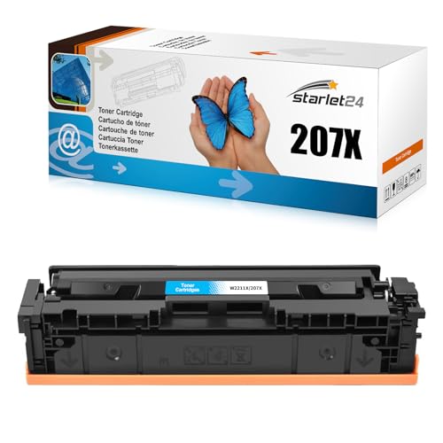 Starlet24 207X Cyan Toner Kompatibel für HP 207X 207A W2211X Toner für Color Laserjet Pro MFP M282nw M255dw M283fdn M283 M282 M255 Mit Chip (1 Pack) von Starlet24