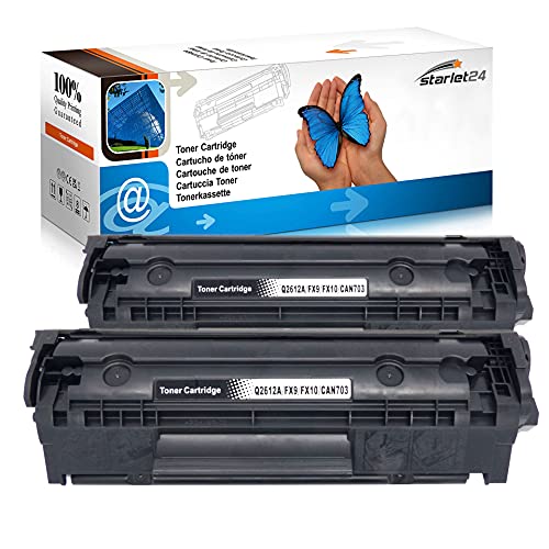 Starlet24 2X 12A Q2612A Toner Kompatibel Ersetzt für HP Q2612A 12A für HP Laserjet 1010 1012 1015 1018 1020 1022 1022n 1022n 1022nw 3015 3020 3030 3050 3052 3055 M1005 M1319 M1319f, Schwarz von Starlet24