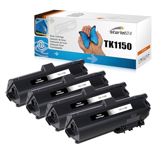 Starlet24 4X TK-1150 Toner Kompatibel für Kyocera TK1150 TK-1150 Schwarz für ECOSYS M2135dn M2635dn M2635dnw M2735dw P2235d P2235dn P2235dw P2200 P2230 Series von Starlet24