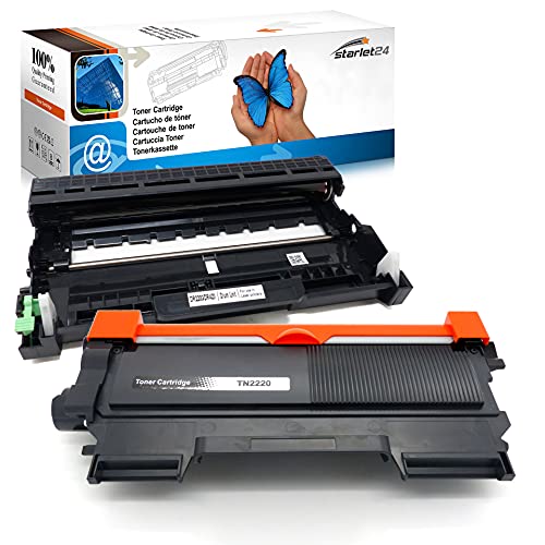 Toner + Bildtrommel kompatibel zu Brother TN2220 DR2200 für DCP-7055 DCP-7060D MFC-7360N MFC-7460DN 7860DW HL-2130 HL-2240 HL-2240D HL-2250DN HL-2270DW FAX-2840 FAX-2940 von Starlet24