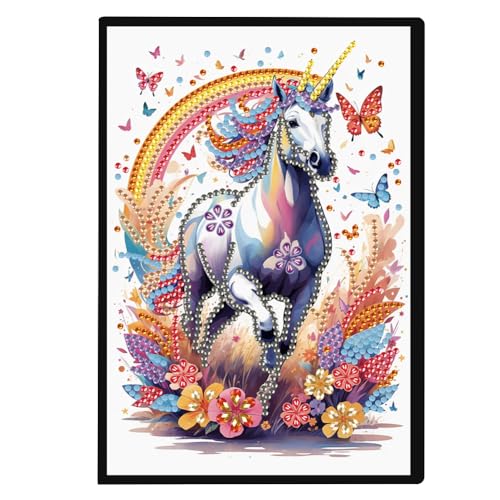 Starnearby DIY Diamond Painting Notizbuch A5 5D Diamant Malerei Notebook Kits, Diamant Painting Einhorn, Blanko Tagebuch 50 Blatt für Schülerbüro Schulbedarf Geschenk zur Einschulung Starnearby DIY Diamond Painting Notizbuch A5 5D Diamant Malerei Notebook Kits, Diamant Painting Einhorn, Blanko Tagebuch 50 Blatt für Schülerbüro Schulbedarf Geschenk zur Einschulung von Starnearby