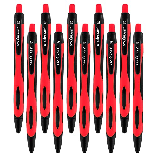 Starplast 10 Stifte, Rote Tinte, 1 mm Weiche und flüssige Schrift zum Schreiben. Rot von Starplast