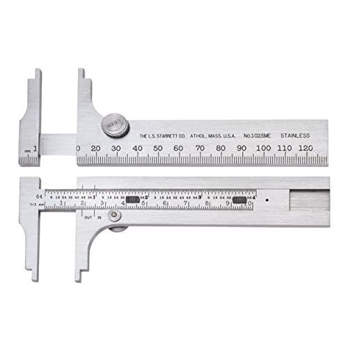 Starrett 1025ME-130 Messschieber, Edelstahl, Nib Style Backe, Zoll/metrisch, 0-12,7 cm Bereich, 0,00000000000000000000000000000000000000 von Starrett
