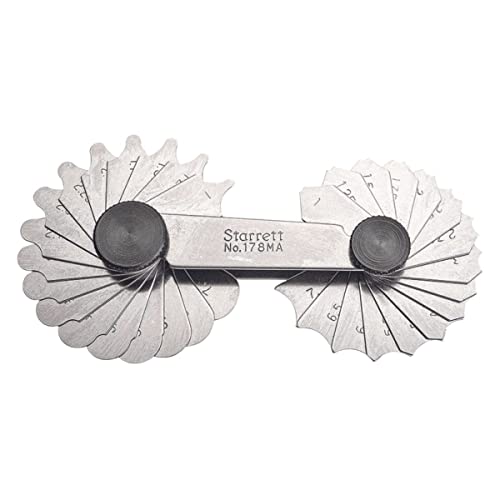 Starrett 178 MA Millimeter Lesen Filet oder Radius Gauge mit Verriegelung, 1–7 mm, 0,25 mm und 0,5 mm Teilung, 34 Blätter Starrett 178 MA Millimeter Lesen Filet oder Radius Gauge mit Verriegelung, 1–7 mm, 0,25 mm und 0,5 mm Teilung, 34 Blätter von Starrett