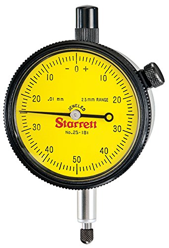 Starrett 25-181J-8 Zifferblattanzeige, Bereich: 2,5 mm, Messbereich: 0-50-0 von Starrett