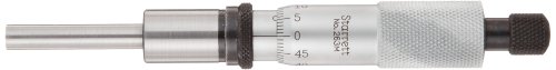 Starrett 263L Einbaumessschraube, 0–2,5 cm Reihe, 0 cm der Graduierung +/-0.0001 "Genauigkeit, Uni, Fingerhut, Kontermutter von Starrett