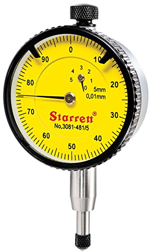 Starrett 3081-481/5 Zifferblattanzeige, 0,01-mm-Skalierung, 5-mm-Bereich von Starrett