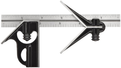 Starrett 33jhc-6–4R geschmiedet, gehärtet Stahl Platz und Zentrum Köpfe mit Regular Klinge Junior Kombination, quadratisch 4R der Graduierung 15,2 cm, Klingenlänge von Starrett