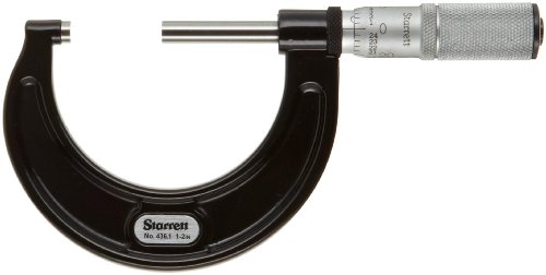 Starrett 436.1 fl-2 RL-Außen), Reibung Fingerhut, Kontermutter, 2,5–5,1 cm Reihe, 0 cm Graduation, Genauigkeit +/-0.0001 " von Starrett