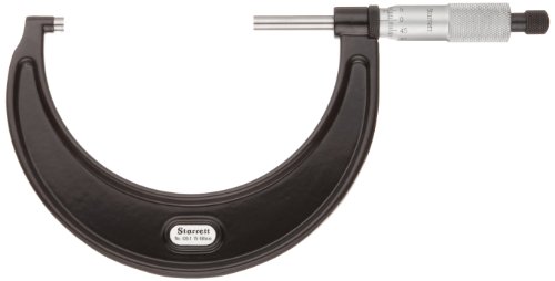Starrett 436.1 mrl-125 RL-Außen), Ratsche Stop, Kontermutter, 100–125 mm Range, 0.01 mm Teilung, Genauigkeit +/-0.004 mm von Starrett