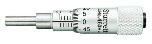 Starrett 460 MB Mikrometerkopf, 0–13 mm Bereich, 0,01 mm Skalierung, -0,002 mm Genauigkeit, einfacher Fingerhut, 16 mm Spindellänge von Starrett