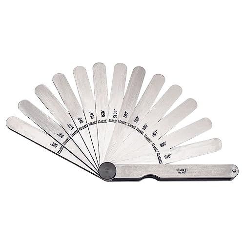 Starrett 467 Dickenmessgerät Set mit geraden Blättern, 0,0015-0,2" Dicke, 4-1/2" Länge, 13 Blätter von Starrett