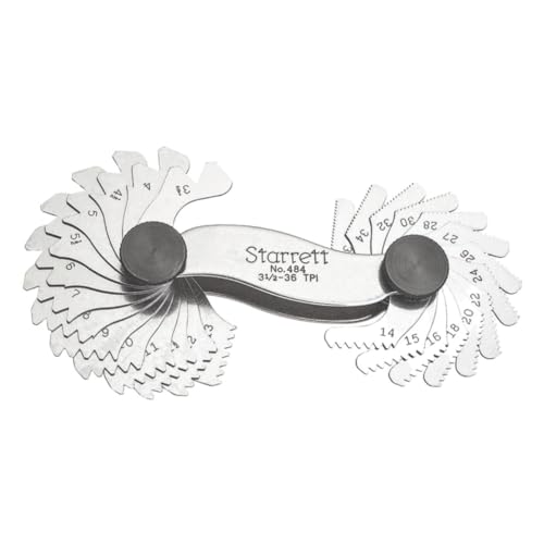 Starrett 484 Gewindesteigungslehre mit Verriegelungsvorrichtung, 3-1/2-36 Gewinde pro Zoll, 28 Blätter Starrett 484 Gewindesteigungslehre mit Verriegelungsvorrichtung, 3-1/2-36 Gewinde pro Zoll, 28 Blätter von Starrett