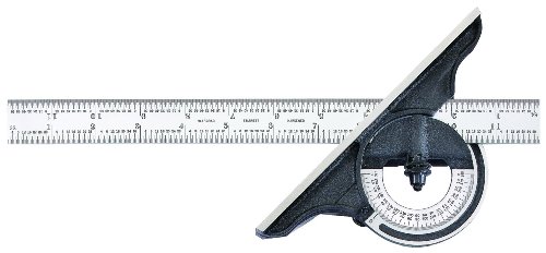Starrett 491ME-300 Reversibler Winkelmesser mit schwarzer Faltenoberfläche, 300 mm und 11-3/4" Größe von Starrett