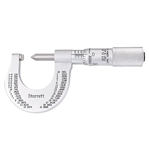 Starrett 585BP Schraubgewinde-Mikrometer, einfacher Fingerhut, 7–9 Gewinde/Zollbereich, 0,00000000000000000000000000000000000000000 von Starrett
