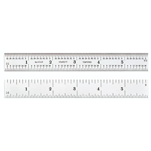 Starrett 604R-6 Lineal aus gefedertem gehärtetem Stahl mit Zollgraduierung, 4R-Graduierung, 6" Länge, 3/4" Breite, 3/64" Dicke Starrett 604R-6 Lineal aus gefedertem gehärtetem Stahl mit Zollgraduierung, 4R-Graduierung, 6" Länge, 3/4" Breite, 3/64" Dicke von Starrett