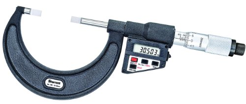 Starrett 786MEP-125 LCD-Messermessgerät, nicht rotierende Spindel, einfacher Fingerhut, 100–125 mm Reichweite, 0,001 mm Skalierung von Starrett