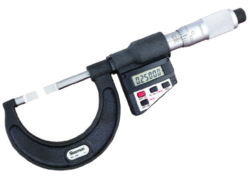 Starrett 786P-1 Mikrometer, mit LCD-Blatte, nicht drehbare Spindel, einfache Fingerhut, 0-2,5 cm Reichweite, 0,00005 cm Skala von Starrett