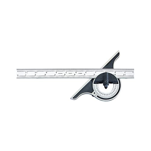 Starrett C12–12–4R non-reversible Winkelmesser mit Schwarz Trick Finish, 4R der Graduierung 0–180 Grad, 30,5 cm Größe von Starrett
