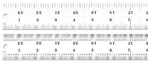 Starrett C404R-24 Maßstab aus schwerem Federstahl, mit Zollabstufungen, 4R Style, 61 cm Länge, 3,8 cm Breite, 0,25 cm Dicke von Starrett