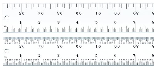 Starrett C404R-48 Maßstab aus schwerem Federstahl, mit Zollabstufungen, 4R Style, 121,9 cm Länge, 3,8 cm Breite, 0,25 cm Dicke von Starrett