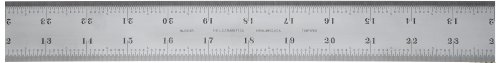 Starrett C416R-24 Maßstab aus schwerem Federstahl, mit Zollabstufungen, 16R-Stil, 61 cm Länge, 3,8 cm Breite, 0,25 cm Dicke von Starrett