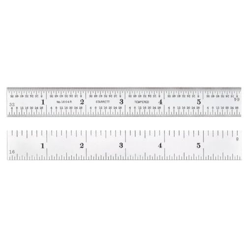 Starrett C601–12 Spring aus gehärtetem Stahl Regel mit Zoll Graduierung, 30,5 cm Länge, 2,5 cm Breite, 3/162,6 cm Stärke von Starrett