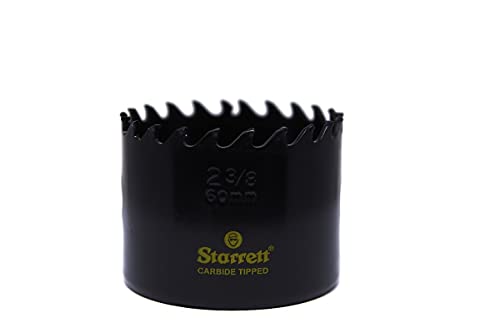 Starrett Hartmetall-bestückte Lochsäge - CT238 Tiefschnitt-Lochsäge - für abgehängte Holzböden Stahlbeton und Glasfaser - 60 mm von Starrett