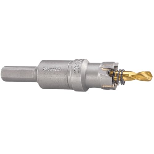 Starrett Hartmetall-bestückte Lochsäge - SM18 Blechschneider mit Aufnahme- und Zentrierbohrer - zum Bohren von Edelstahl-Aluminiumlegierungen - 18 mm von Starrett