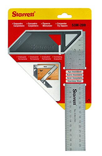 Starrett K53M-200-S Tischler Try Quadrat für die Holzbearbeitung – 200mm metrischer Satz Vierkant von Starrett