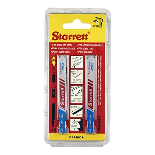 Starrett Metall-Stichsägeblätter - 2er-Pack CTU224-2 Hartmetall-Schneidmessersatz mit einheitlichem Schaft - Kompatibel mit Bosch Dewalt Hitachi Festool Milwaukee Starrett Metall-Stichsägeblätter - 2er-Pack CTU224-2 Hartmetall-Schneidmessersatz mit einheitlichem Schaft - Kompatibel mit Bosch Dewalt Hitachi Festool Milwaukee von Starrett