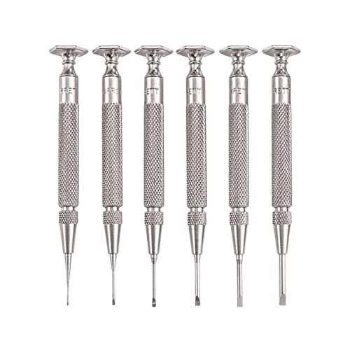 Starrett S555Z-6 Edelstahl-Schraubendreher-Set, 6-teilig, 0.040", 0.025", 0.055", 0.070", 0.080", .100" Kopf, 7/8" Klingenlänge (6er-Pack) von Starrett