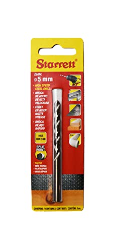 Starrett Split-Punkt Bohrer - HSS Schnellarbeitsstahl 5x86mm KBAR050 Spiralbohrer - für Stahl Gusseisen Holz Weiche Materialien Eisen Starrett Split-Punkt Bohrer - HSS Schnellarbeitsstahl 5x86mm KBAR050 Spiralbohrer - für Stahl Gusseisen Holz Weiche Materialien Eisen von Starrett