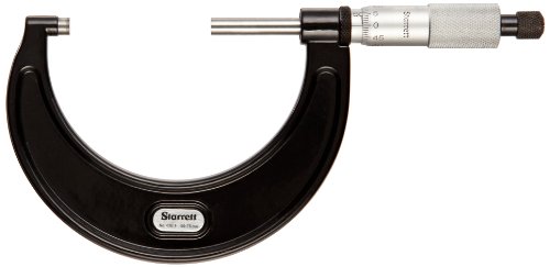 Starrett V436.1MXRL-50 Außenmikrometer, Ratschenanschlag, Kontermutter, Hartmetallflächen, Bereich 25-50 mm, 0,001 mm Teilung, +/- 0,002 mm Genauigkeit von Starrett