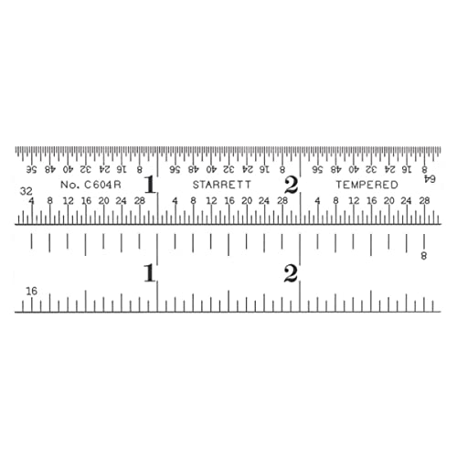 Starrett c604r-3 Spring aus gehärtetem Stahl Regel mit Zoll Graduierung, 4R Graduierung, 7,6 cm Länge, 9/40,6 cm Breite, 3/162,6 cm Stärke von Starrett